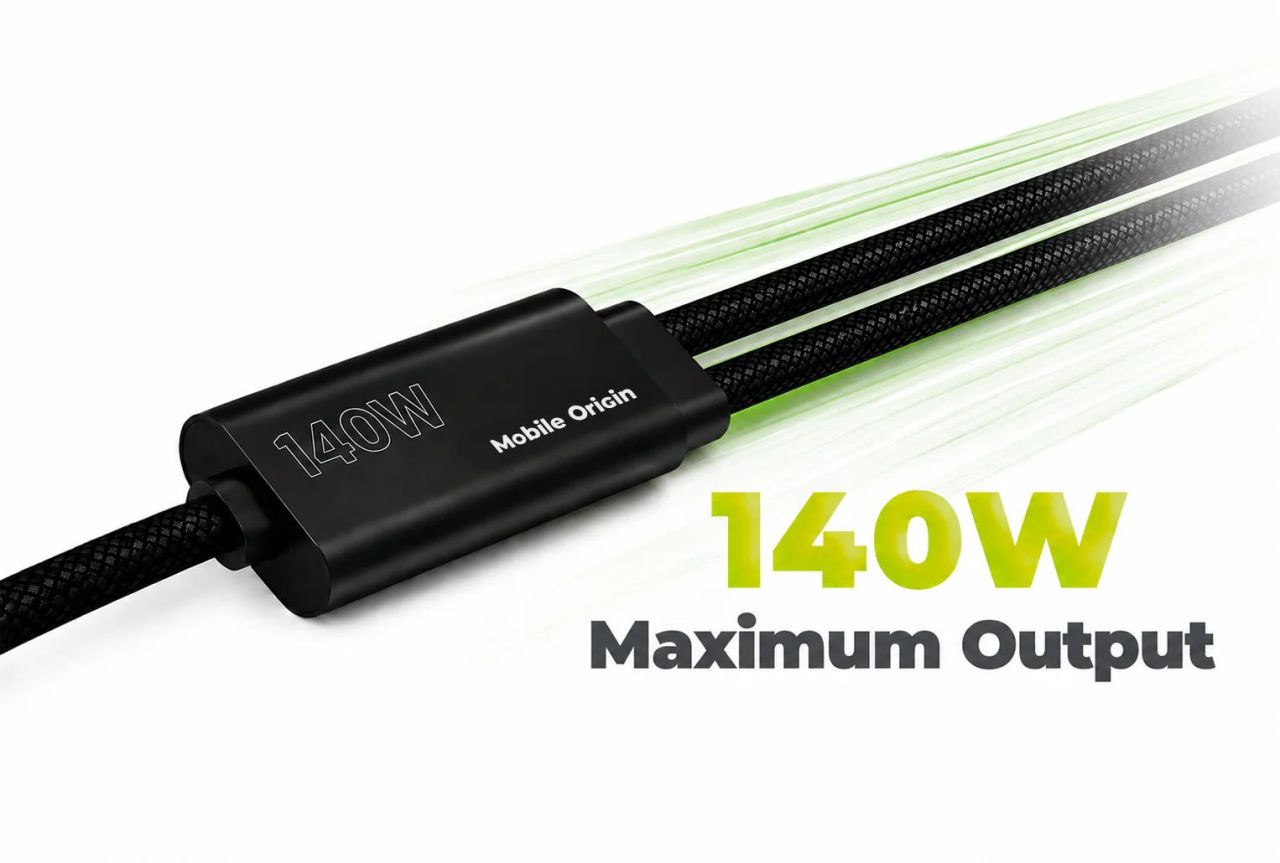 Mobile Origin 140W Dual Charge USB-C Cable 1,2m Black Mobile Origin 140W Dual Charge USB-C Cable 1,2m Black