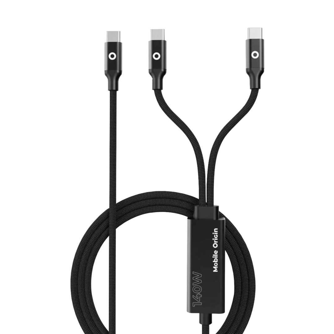 Mobile Origin 140W Dual Charge USB-C Cable 1,2m Black Mobile Origin 140W Dual Charge USB-C Cable 1,2m Black