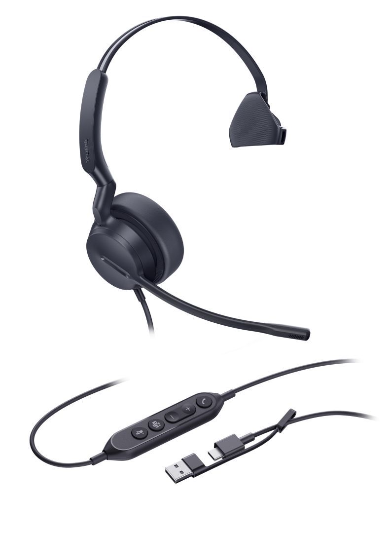 Yealink UH44 Mono USB-C/A Headset Black Yealink UH44 Mono USB-C/A Headset Black