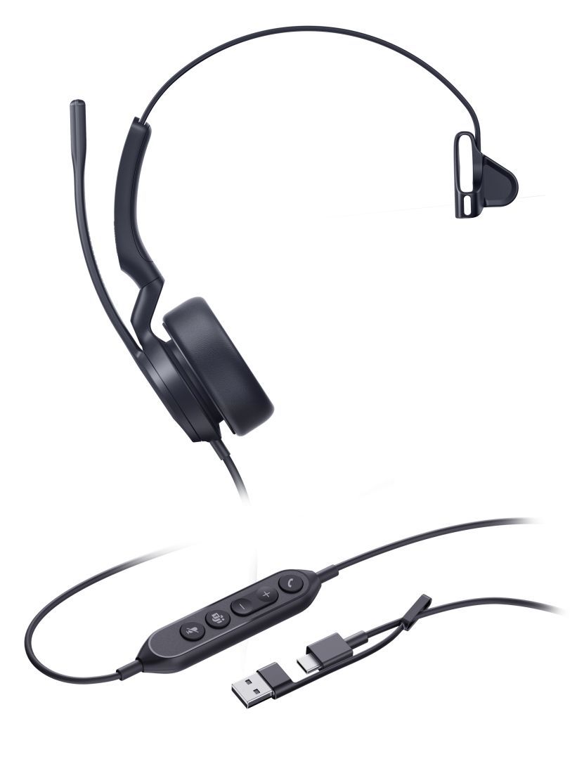 Yealink UH44 Mono USB-C/A Headset Black Yealink UH44 Mono USB-C/A Headset Black
