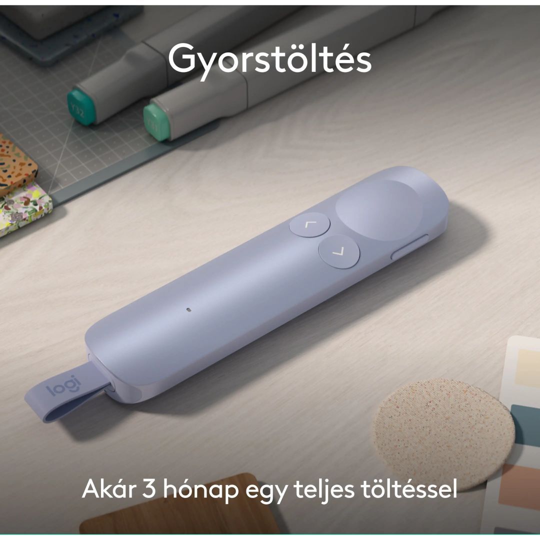 Logitech Spotlight 2 Wireless Presenter Red Laser Light Lilac