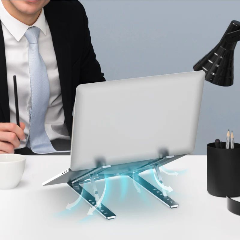 Unitek Mechanical Foldable Laptop Stand Silver Unitek Mechanical Foldable Laptop Stand Silver