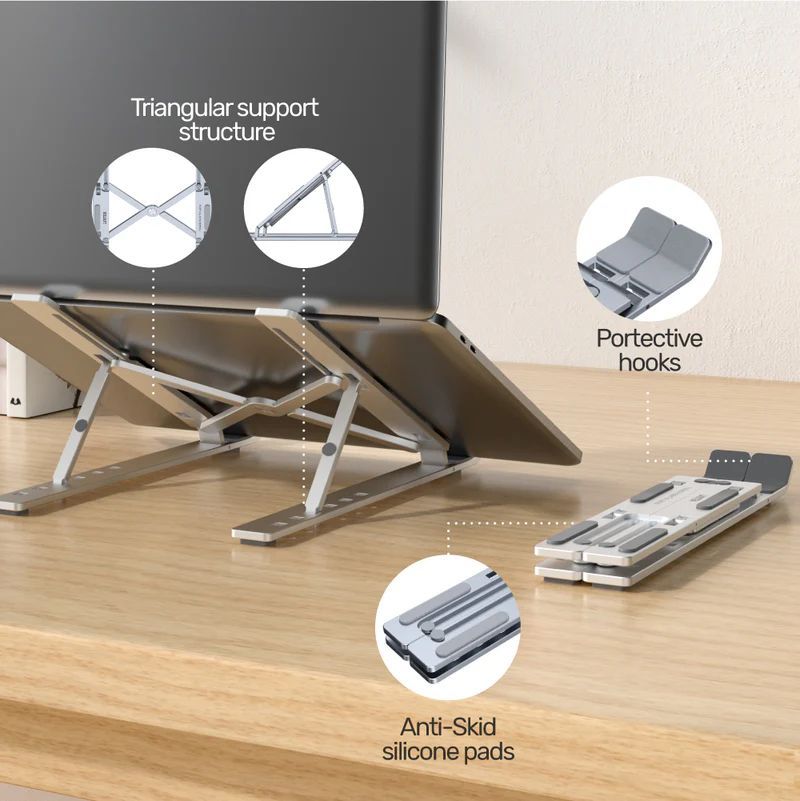 Unitek Mechanical Foldable Laptop Stand Silver Unitek Mechanical Foldable Laptop Stand Silver