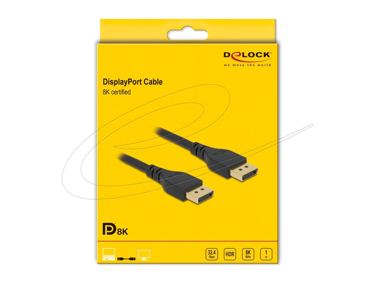 DeLock DisplayPort to DisplayPort 8K 60Hz cable 1m Black DeLock DisplayPort to DisplayPort 8K 60Hz cable 1m Black