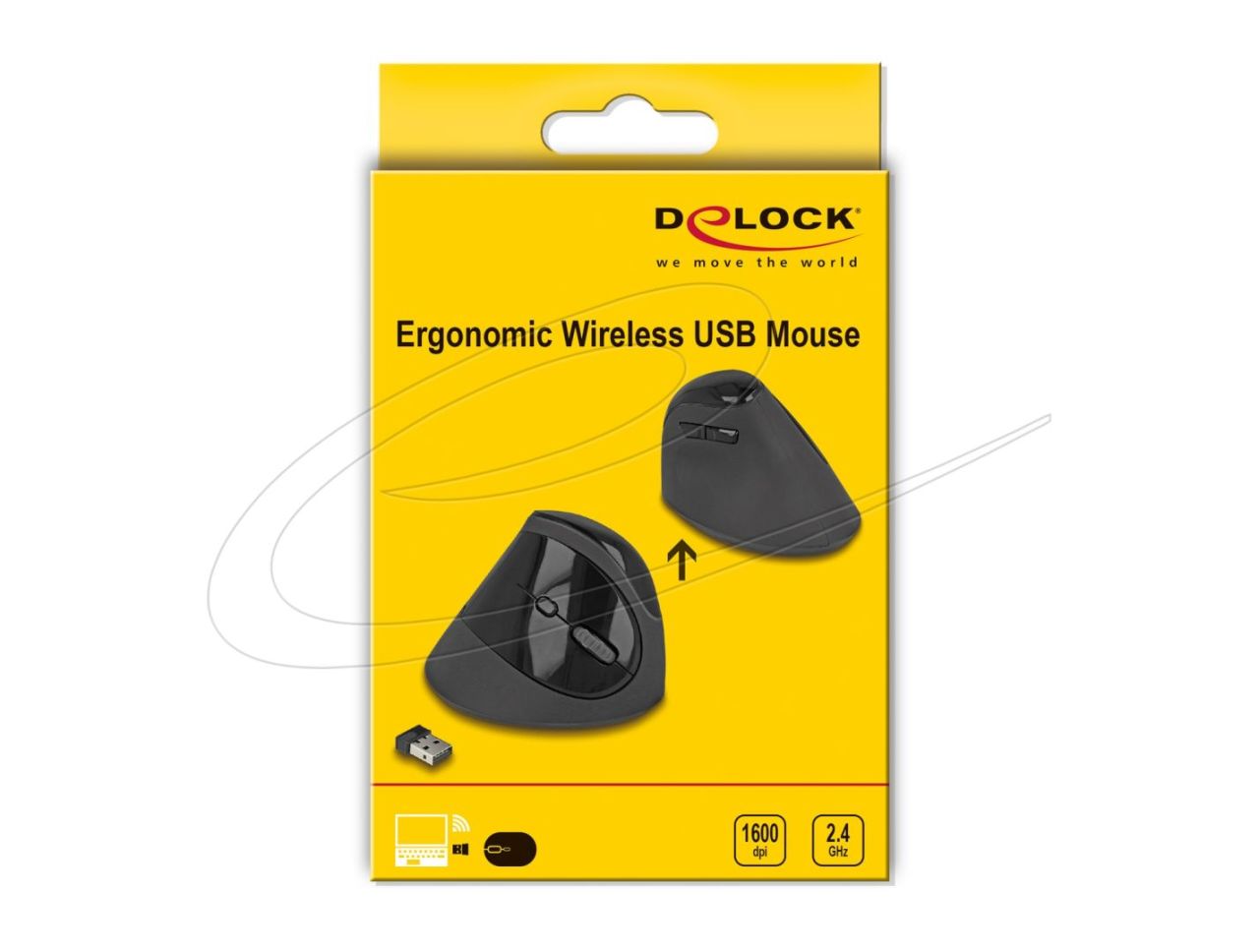 DeLock Ergonomic Vertical Wireless Mouse Black DeLock Ergonomic Vertical Wireless Mouse Black