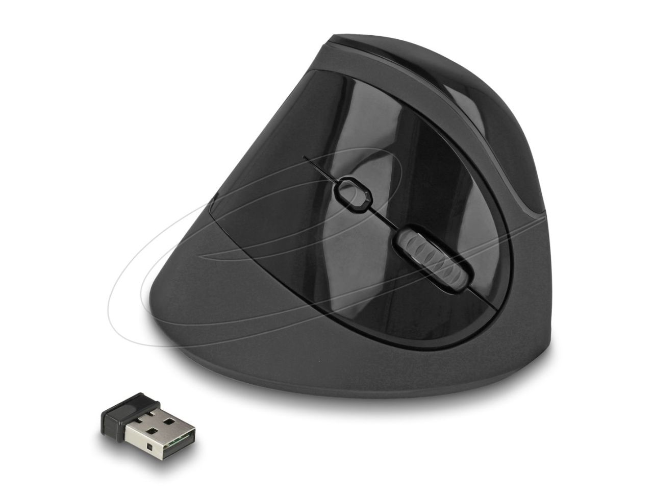 DeLock Ergonomic Vertical Wireless Mouse Black DeLock Ergonomic Vertical Wireless Mouse Black