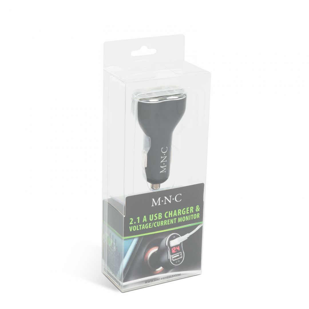 M.N.C Car Charger + Voltage meter Black M.N.C Car Charger + Voltage meter Black