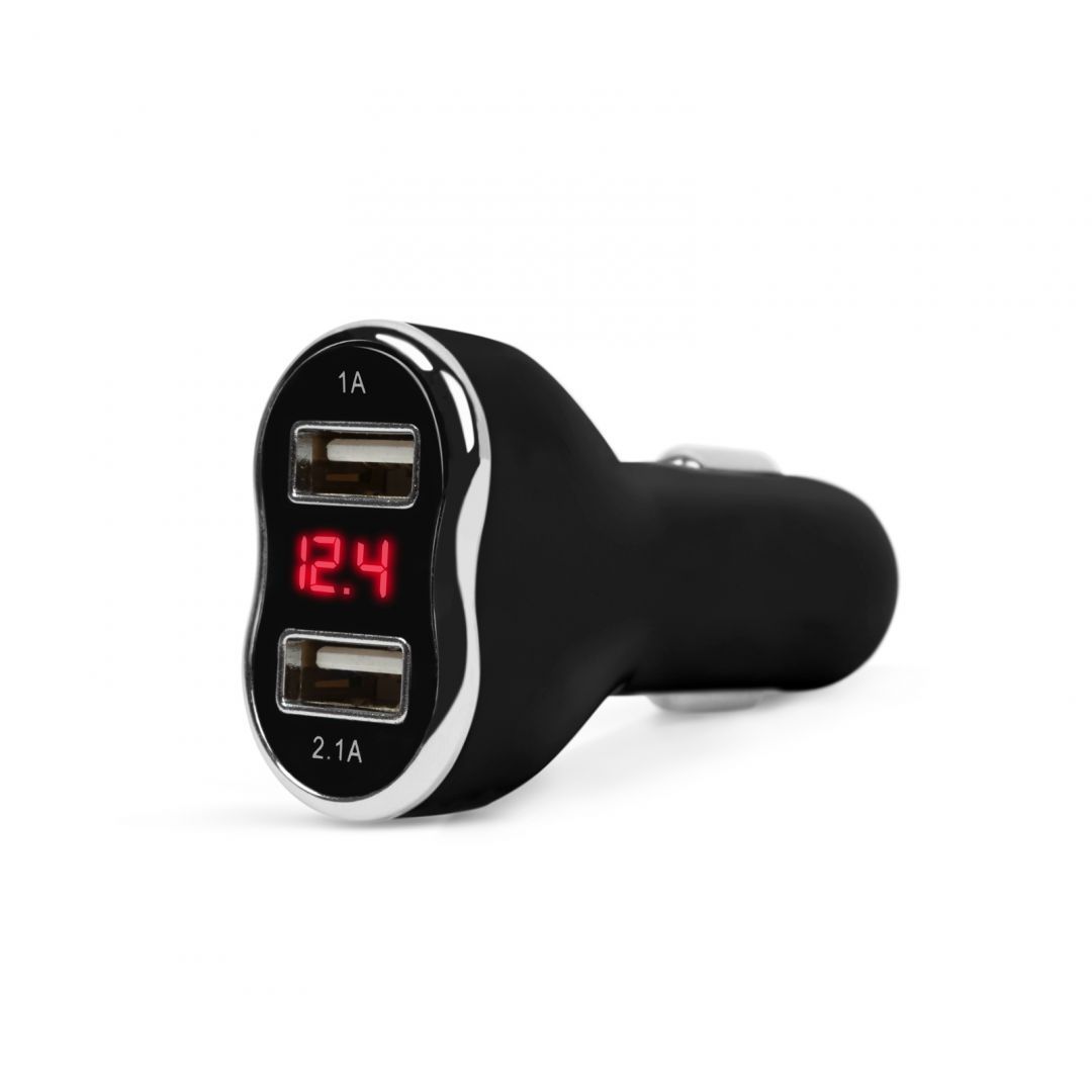 M.N.C Car Charger + Voltage meter Black M.N.C Car Charger + Voltage meter Black