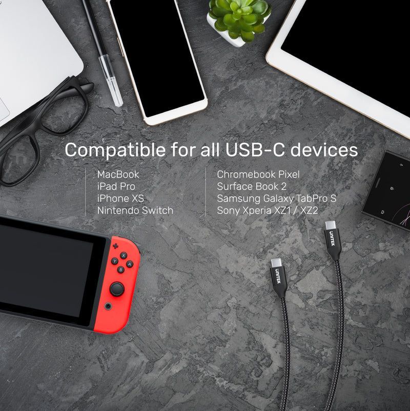 Unitek USB-C 100W PD Fast Charging Cable with Data 2m Black Unitek USB-C 100W PD Fast Charging Cable with Data 2m Black