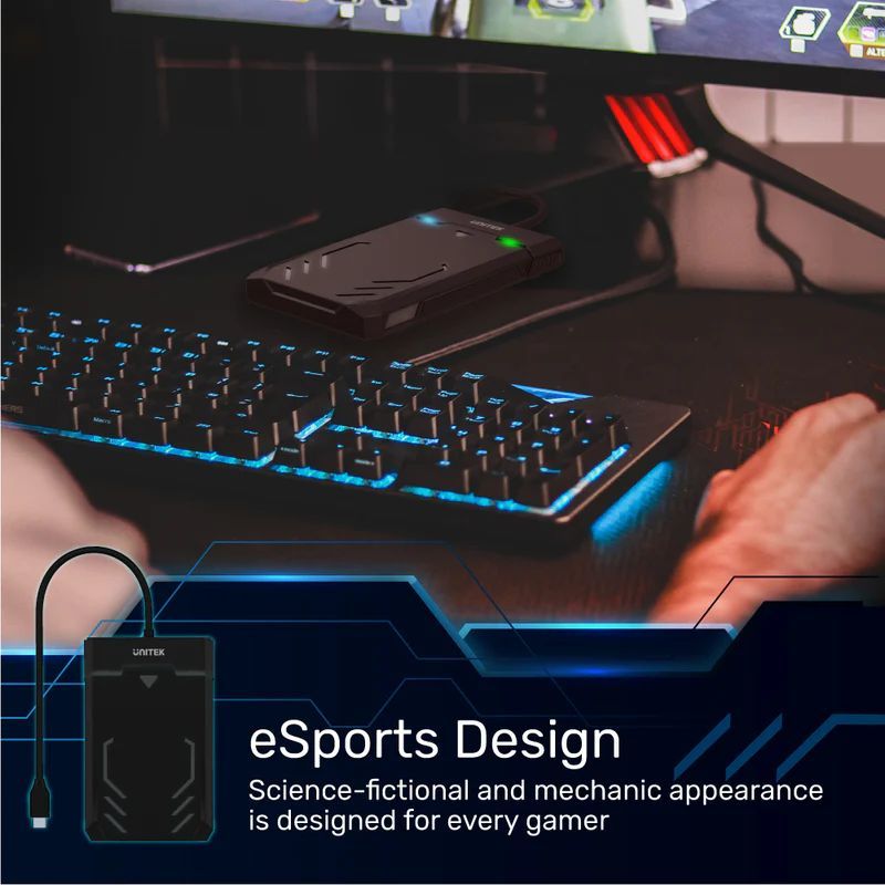 Unitek DiskGuard Raiden 2.5" USB-C to SATA III 2.5” HDD/SSD Hard Disk Enclosure