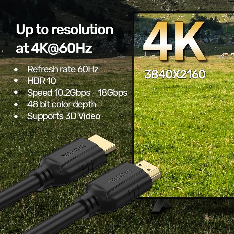 Unitek HDMI Cable 4K 60Hz 1,5m Black Unitek HDMI Cable 4K 60Hz 1,5m Black