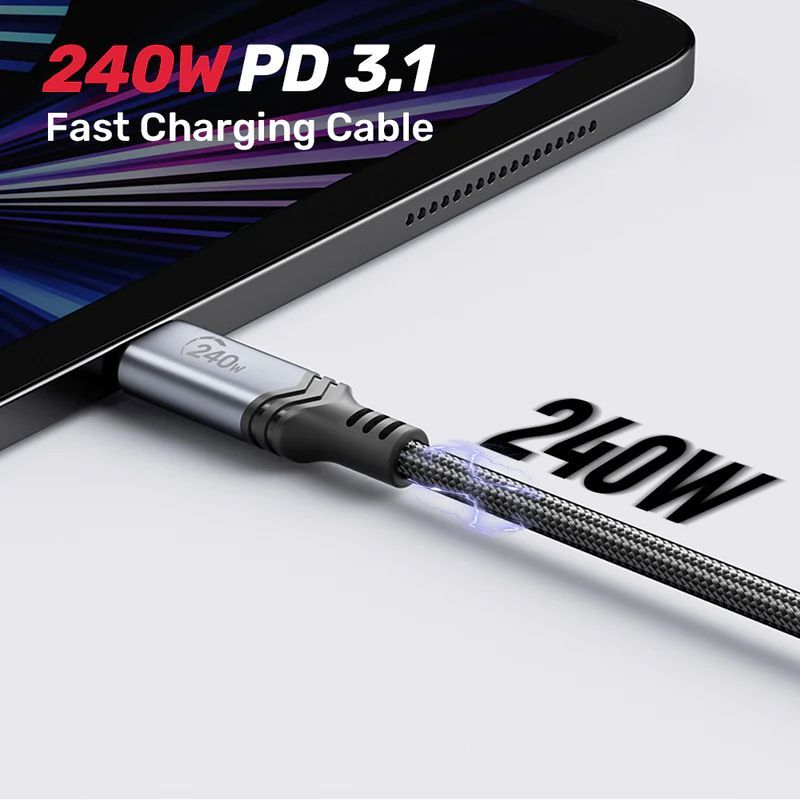 Unitek USB-C 240W Power Delivery 3.1 Charging Cable 2m Black Unitek USB-C 240W Power Delivery 3.1 Charging Cable 2m Black