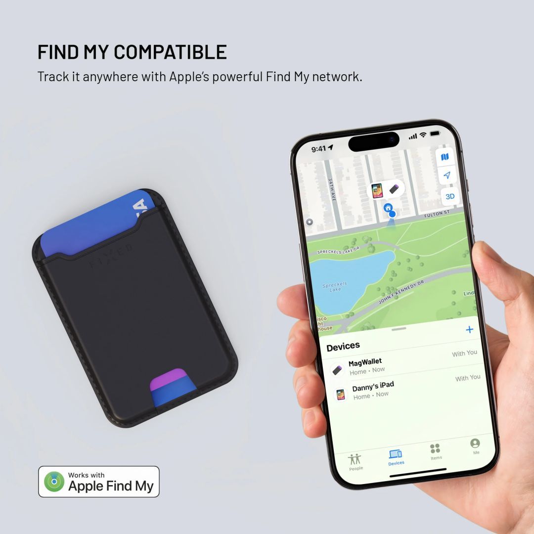 FIXED MagWallet nyomkövetős pénztárca Apple Find My támogatással, fekete FIXED MagWallet nyomkövetős pénztárca Apple Find My támogatással, fekete