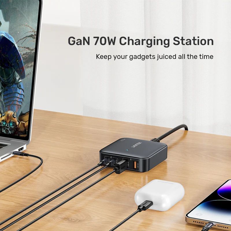 Unitek 70W Desktop GaN Charging Station Black Unitek 70W Desktop GaN Charging Station Black