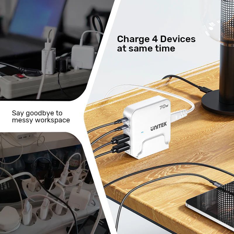 Unitek 70W Desktop GaN Charging Station White Unitek 70W Desktop GaN Charging Station White