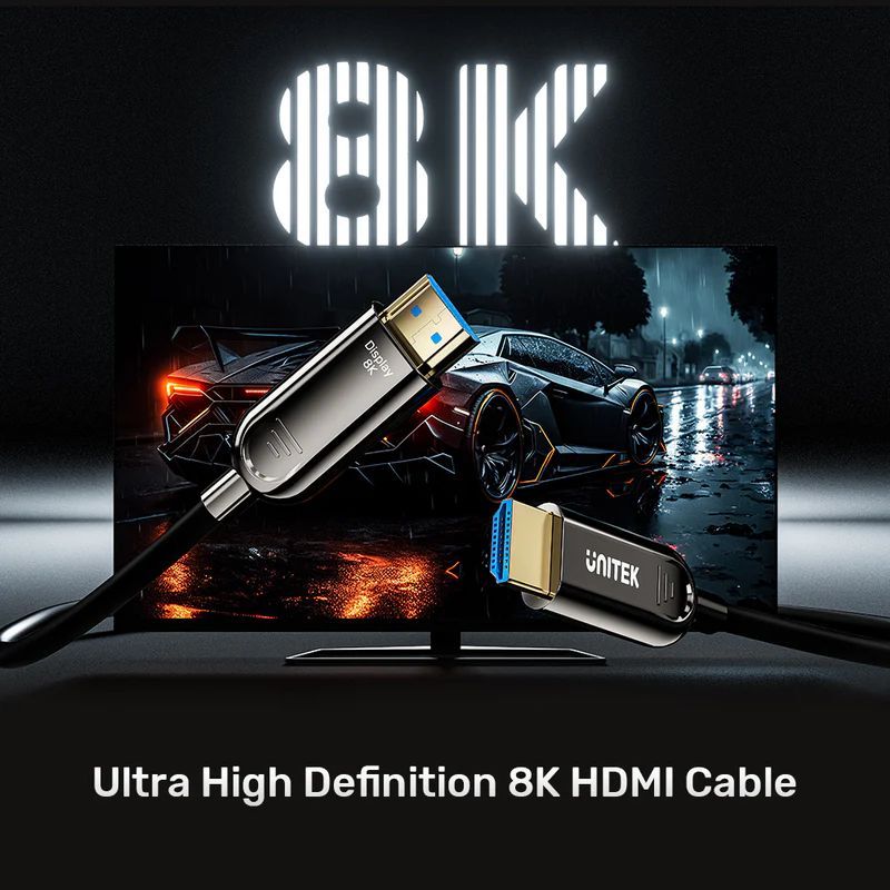 Unitek Fiber Optic 8K HDMI Cable 30m Black Unitek Fiber Optic 8K HDMI Cable 30m Black