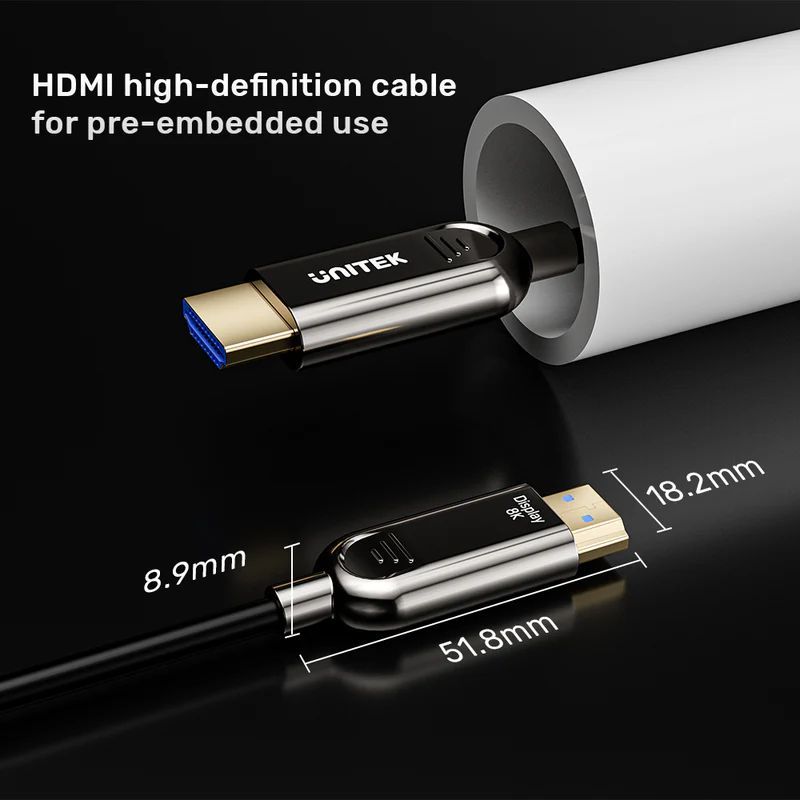 Unitek Fiber Optic 8K HDMI Cable 10m Black Unitek Fiber Optic 8K HDMI Cable 10m Black