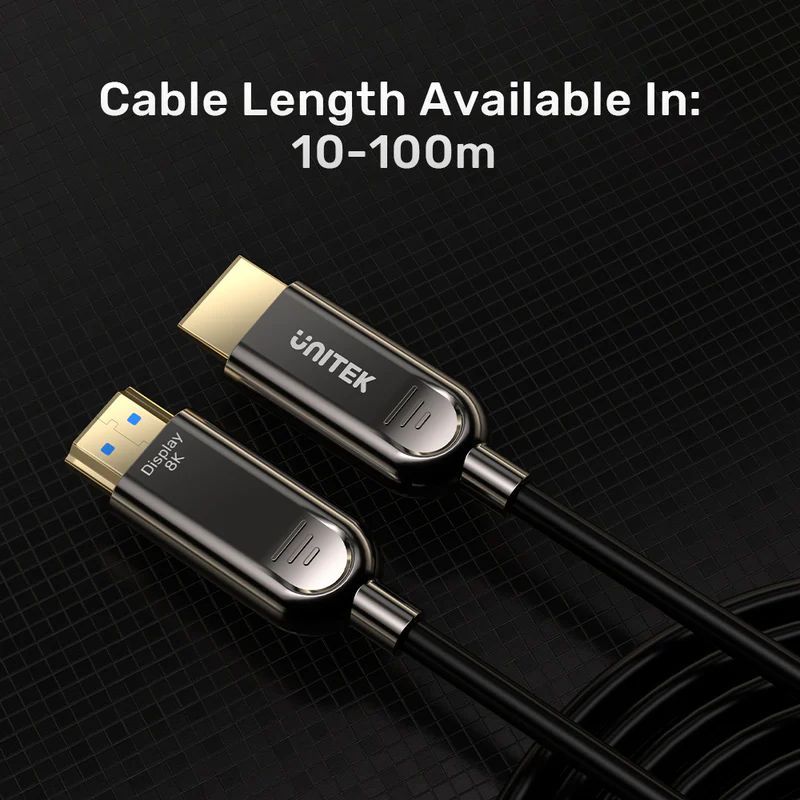 Unitek Fiber Optic 8K HDMI Cable 10m Black Unitek Fiber Optic 8K HDMI Cable 10m Black