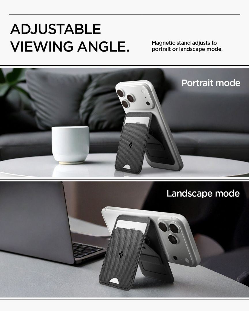 Spigen Slim Fold Stand MagSafe Wallet 1 Card Black Spigen Slim Fold Stand MagSafe Wallet 1 Card Black