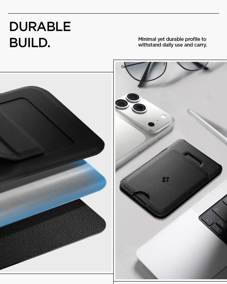 Spigen Slim Fold Stand MagSafe Wallet 1 Card Black Spigen Slim Fold Stand MagSafe Wallet 1 Card Black