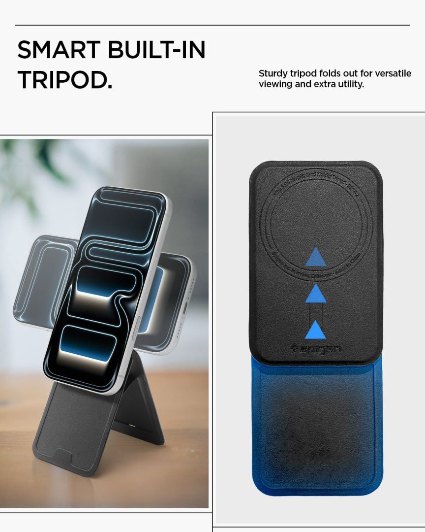 Spigen Slim Fold Tripod MagSafe Wallet 1 Card Black Spigen Slim Fold Tripod MagSafe Wallet 1 Card Black