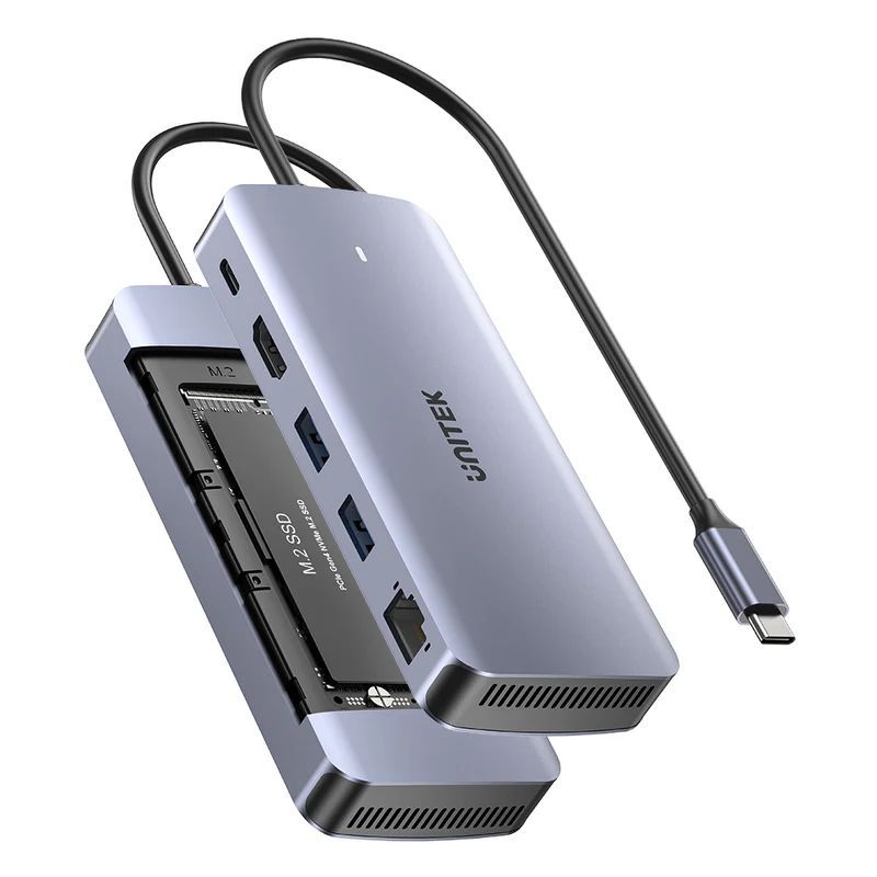 Unitek 6-in-1 USB-C Hub with M.2 SSD Enclosure Space Grey Unitek 6-in-1 USB-C Hub with M.2 SSD Enclosure Space Grey