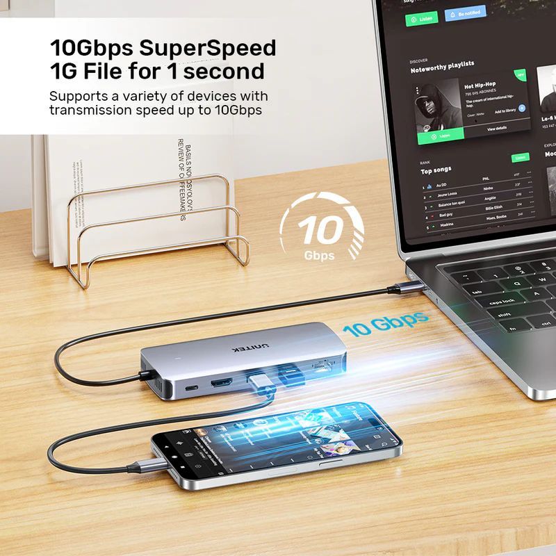 Unitek 6-in-1 USB-C Hub with M.2 SSD Enclosure Space Grey Unitek 6-in-1 USB-C Hub with M.2 SSD Enclosure Space Grey