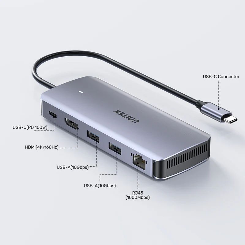 Unitek 6-in-1 USB-C Hub with M.2 SSD Enclosure Space Grey Unitek 6-in-1 USB-C Hub with M.2 SSD Enclosure Space Grey