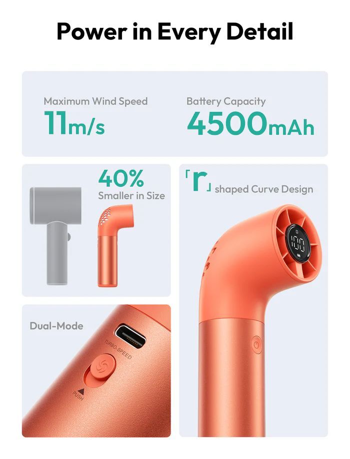 Aecooly Aero Ultra Handheld High-Speed Fan Orange Aecooly Aero Ultra Handheld High-Speed Fan Orange