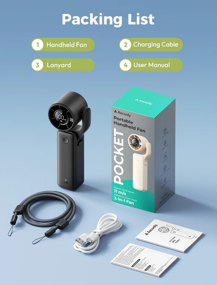 Aecooly Air Gimbal Portable Handheld Fan Black Aecooly Air Gimbal Portable Handheld Fan Black