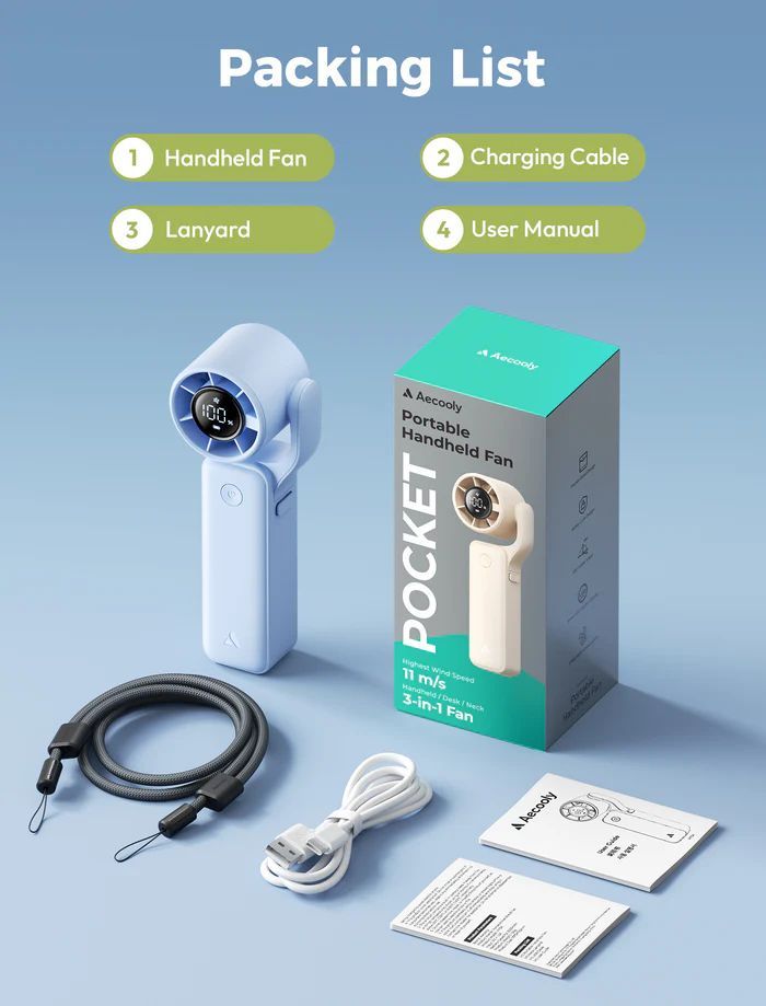 Aecooly Air Gimbal Portable Handheld Fan Blue Aecooly Air Gimbal Portable Handheld Fan Blue