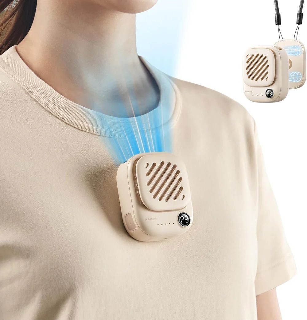 Aecooly Click 01 Mini Portable Neck Fan Beige Aecooly Click 01 Mini Portable Neck Fan Beige