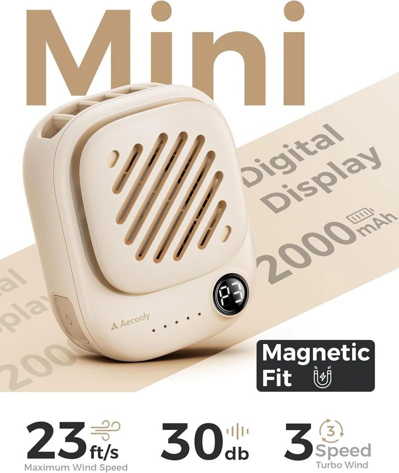 Aecooly Click 01 Mini Portable Neck Fan Beige Aecooly Click 01 Mini Portable Neck Fan Beige