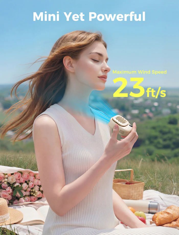 Aecooly Click 01 Mini Portable Neck Fan Beige Aecooly Click 01 Mini Portable Neck Fan Beige