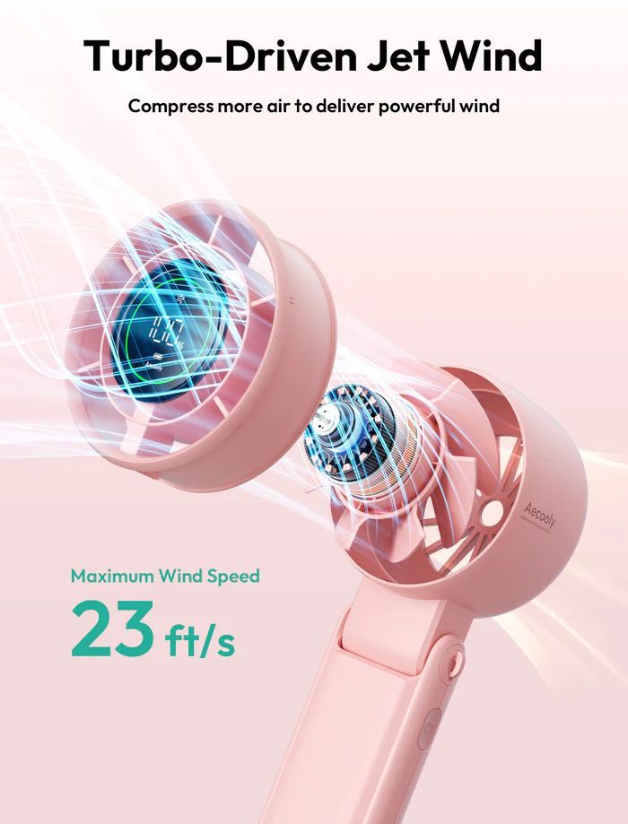 Aecooly Halo 02 Portable Handheld Fan Pink Aecooly Halo 02 Portable Handheld Fan Pink