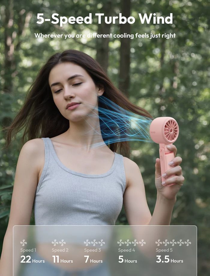 Aecooly Halo 02 Portable Handheld Fan Pink Aecooly Halo 02 Portable Handheld Fan Pink