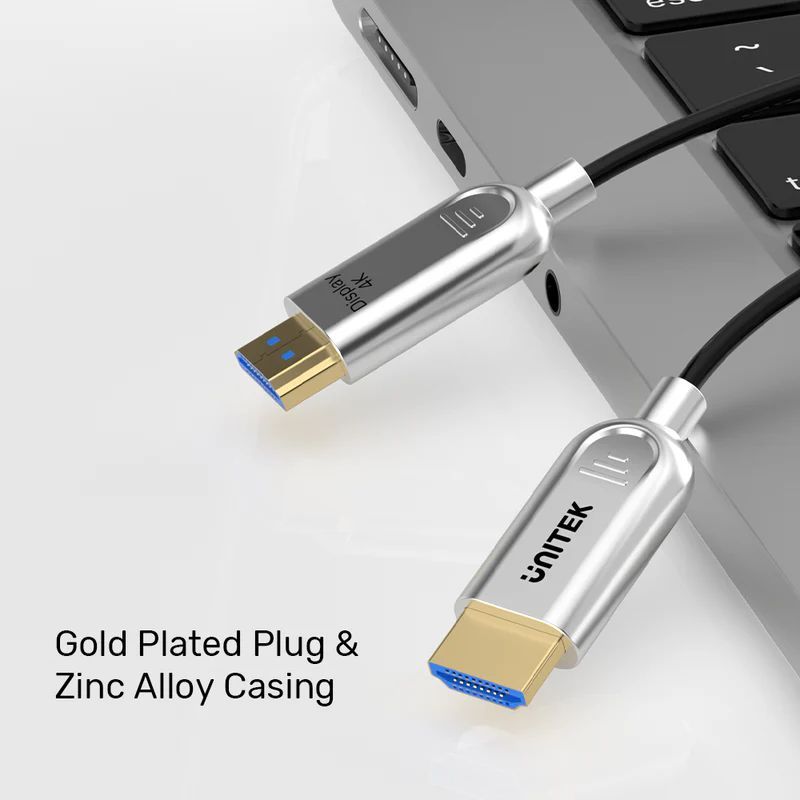 Unitek Fiber Optic 4K HDMI Cable 20m Space Grey Unitek Fiber Optic 4K HDMI Cable 20m Space Grey