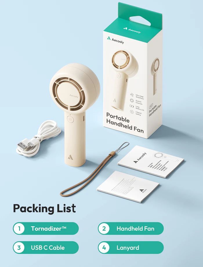 Aecooly Halo 01 Portable Handheld Fan Beige Aecooly Halo 01 Portable Handheld Fan Beige