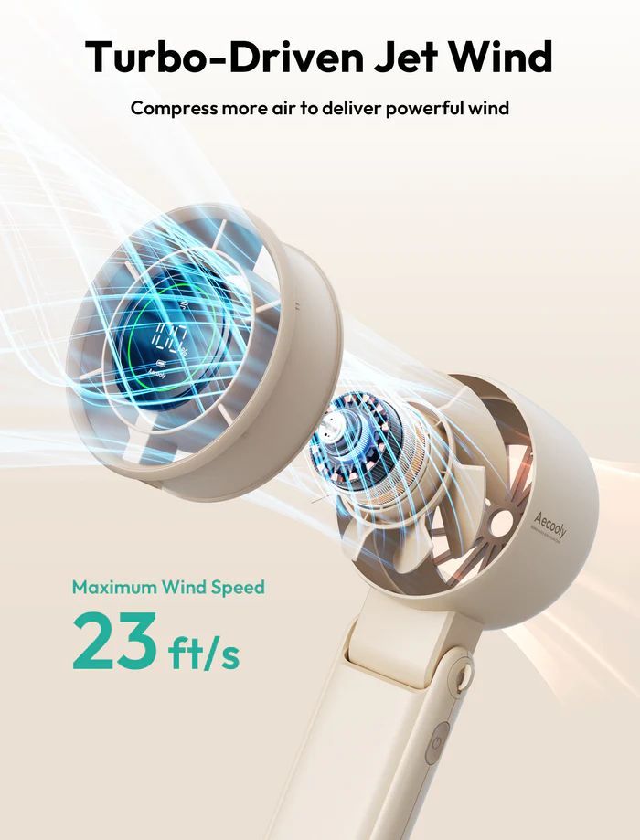 Aecooly Halo 02 Portable Handheld Fan Beige Aecooly Halo 02 Portable Handheld Fan Beige