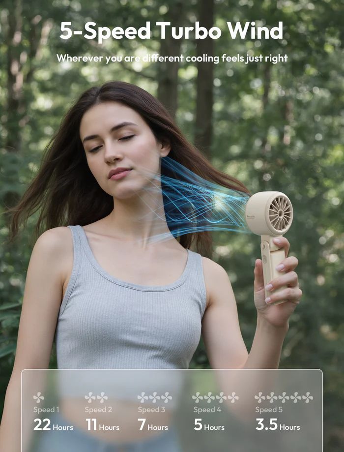 Aecooly Halo 02 Portable Handheld Fan Beige Aecooly Halo 02 Portable Handheld Fan Beige