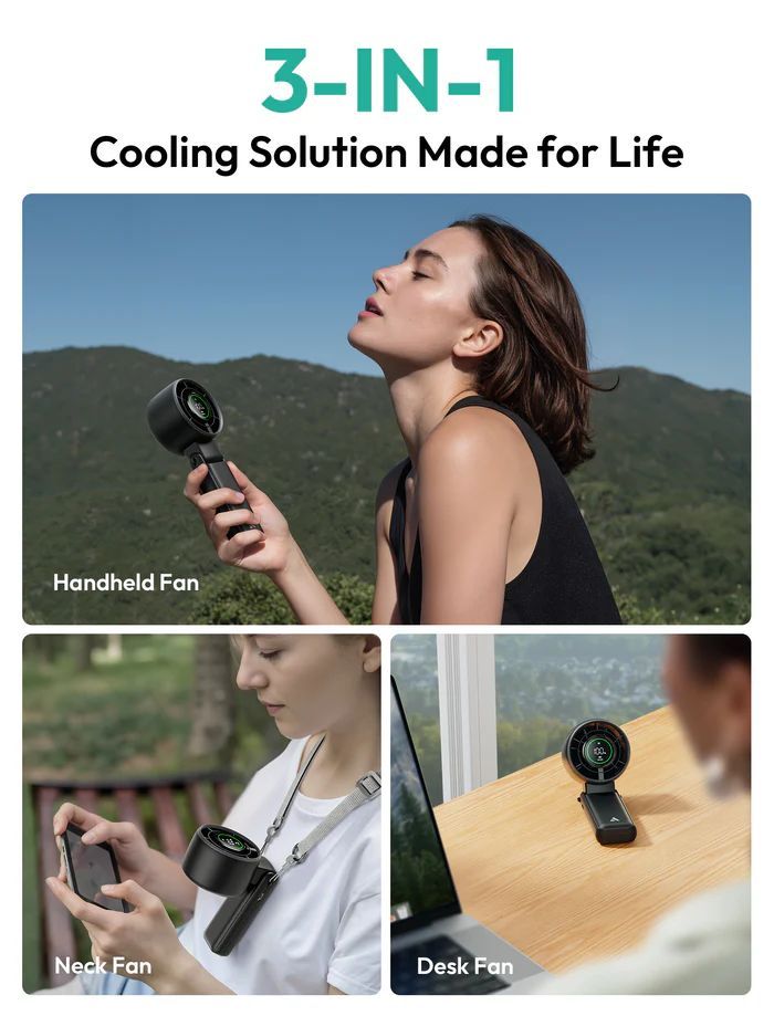 Aecooly Halo 02 Portable Handheld Fan Black