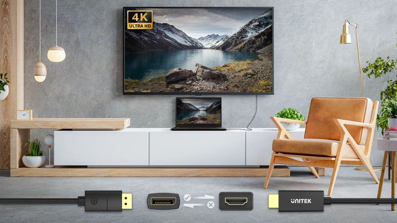 Unitek DisplayPort 1.2 to HDMI 4K Cable 1,8m Black Unitek DisplayPort 1.2 to HDMI 4K Cable 1,8m Black