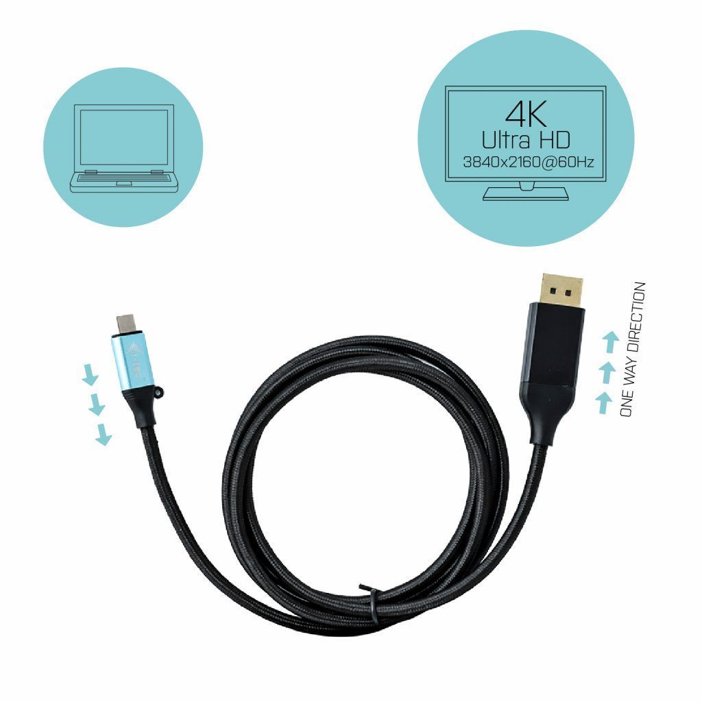I-TEC USB-C DisplayPort Cable Adapter 4K/60Hz 2m Black I-TEC USB-C DisplayPort Cable Adapter 4K/60Hz 2m Black