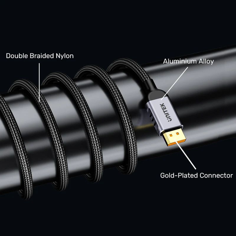 Unitek DisplayPort 2.1 Gaming 8K 120Hz Cable 1m Black Unitek DisplayPort 2.1 Gaming 8K 120Hz Cable 1m Black