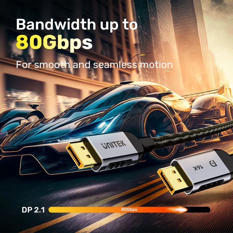 Unitek DisplayPort 2.1 Gaming 8K 120Hz Cable 3m Black Unitek DisplayPort 2.1 Gaming 8K 120Hz Cable 3m Black