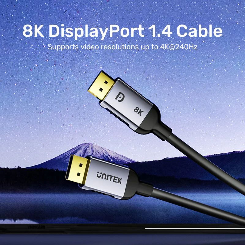 Unitek 8K DisplayPort 1.4 Cable 3m Black Unitek 8K DisplayPort 1.4 Cable 3m Black