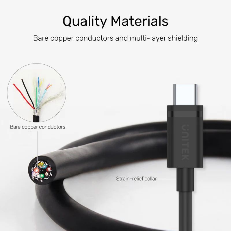 Unitek USB 3.0 to USB-C Charging Cable 2m Black Unitek USB 3.0 to USB-C Charging Cable 2m Black