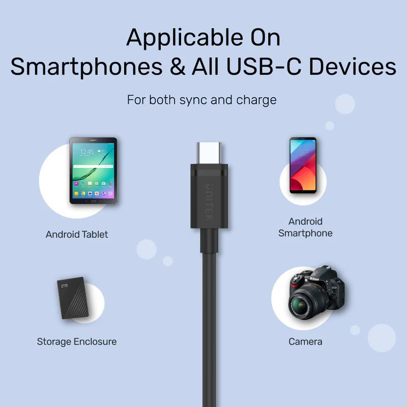 Unitek USB 3.0 to USB-C Charging Cable 2m Black Unitek USB 3.0 to USB-C Charging Cable 2m Black