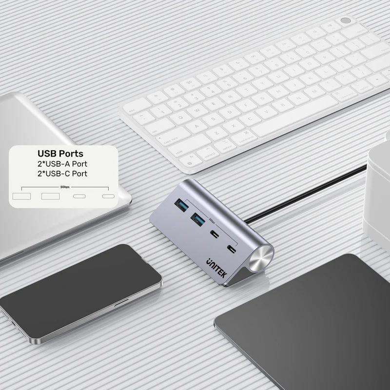 Unitek uHUB Q4 4-in-1 USB-C Hub Space Grey Unitek uHUB Q4 4-in-1 USB-C Hub Space Grey