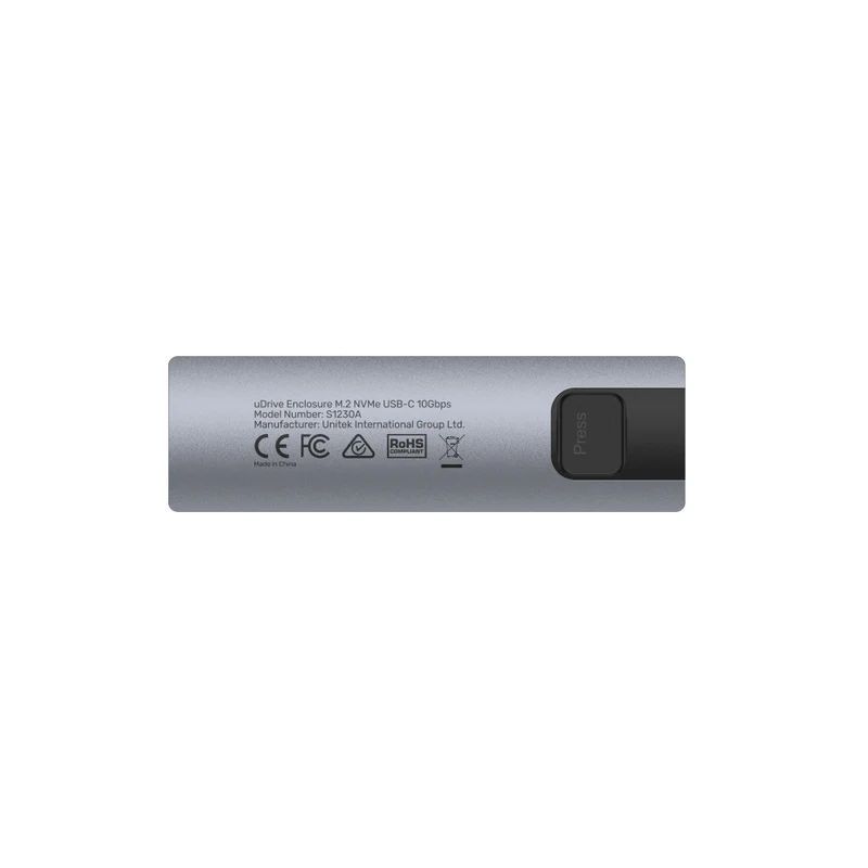 Unitek uDrive M.2 Enclosure NVMe/SATA 10Gbps Space Grey Unitek uDrive M.2 Enclosure NVMe/SATA 10Gbps Space Grey